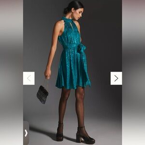 Anthropologie Halter Neck Mini Dress. Size XS
